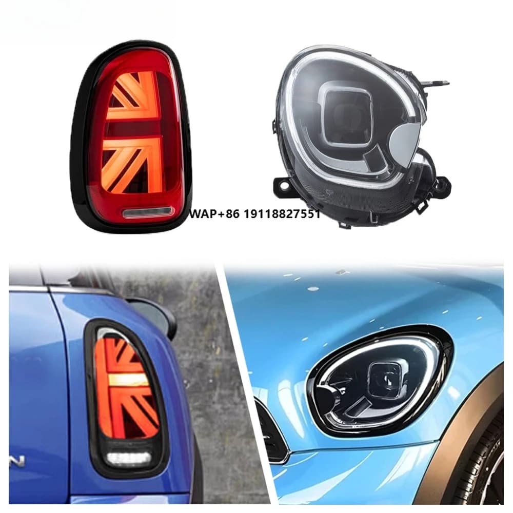 HETOP Mini R60 Set Fari Anteriori e Fanali Posteriori 2010-2016 Personalizzati con Proiettore a Doppio Fascio e Indicatori di Direzione Sequenziali a LED