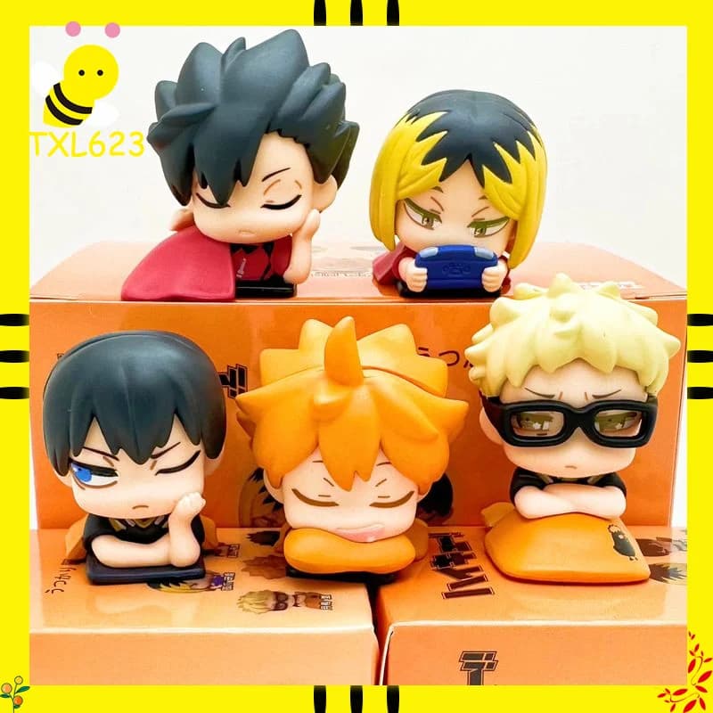 Haikyuu!! Serie Sleep Mini Anime Figura Hinata Shoyo Kei Tsukishima Kozume Kenma Tetsurou Kuroo Modello da collezione Giocattoli