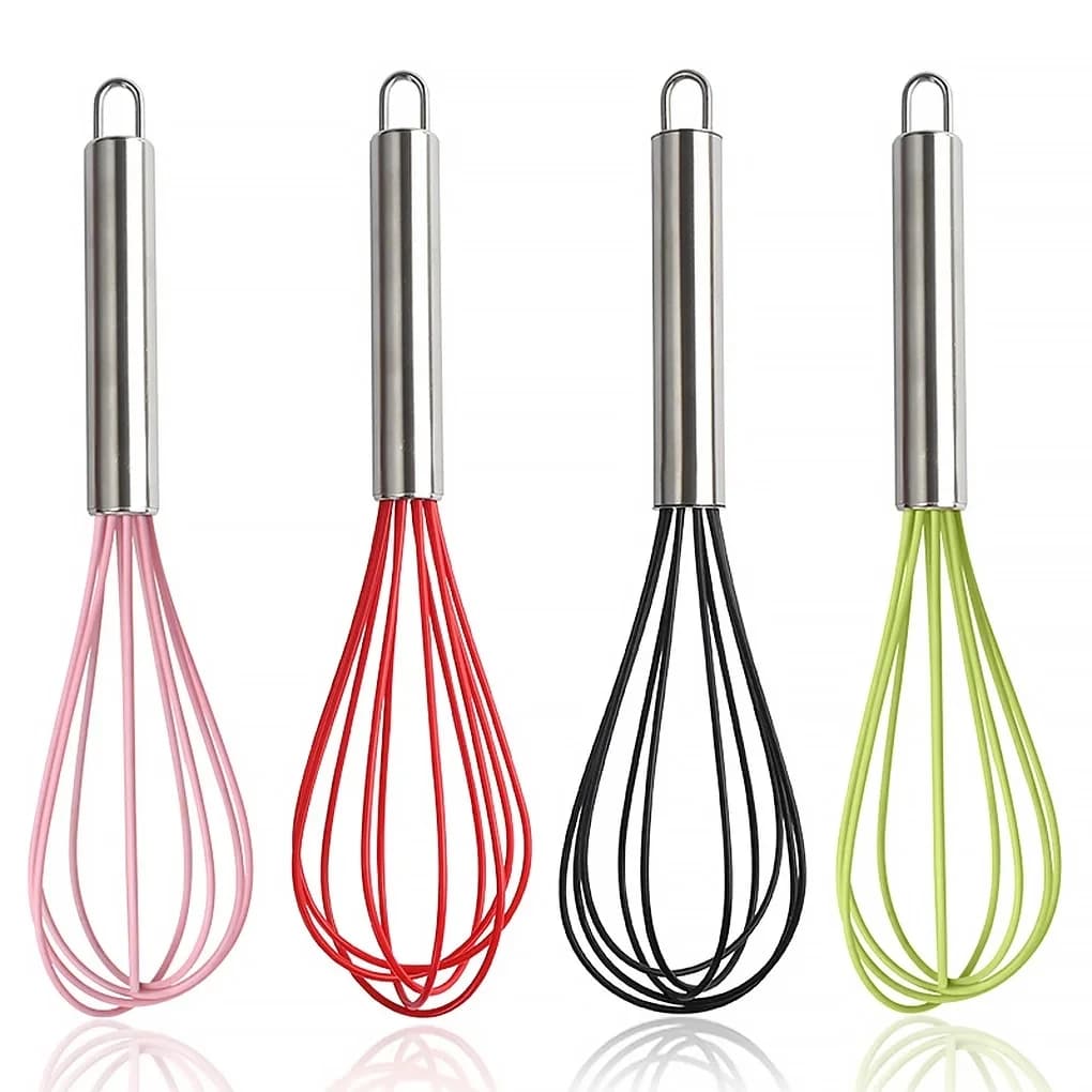 Stainless Steel Silicone Manual Egg Blend, Balloon Blender, Cream Mixer, Coil Style Kitchen Tools for Mixing and Mounting