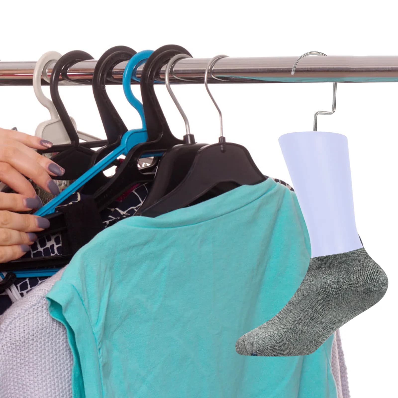 Espositore per Piedi in Plastica ABS Rinforzata, Supporto per Calze, Gioielli, Bracciali alla Caviglia, Sandali e Scarpe per Negozi