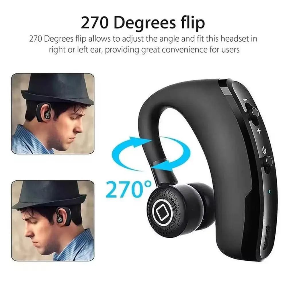 Bluetooth 5.5 single ear wireless headset with LED display with ear hook 180 ° Wireless swivel headphones Waterproof sports headphones