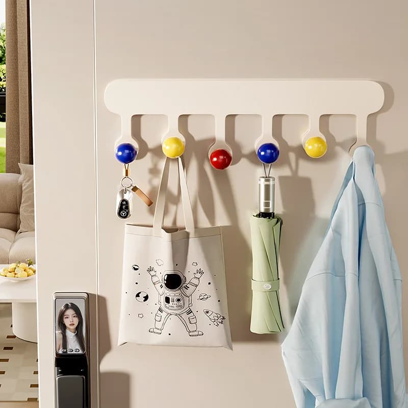 Magnetic hook for dopamine, without drilling, robust load. To be used on the front door, clothes racks, refrigerator. Wall decal without trace