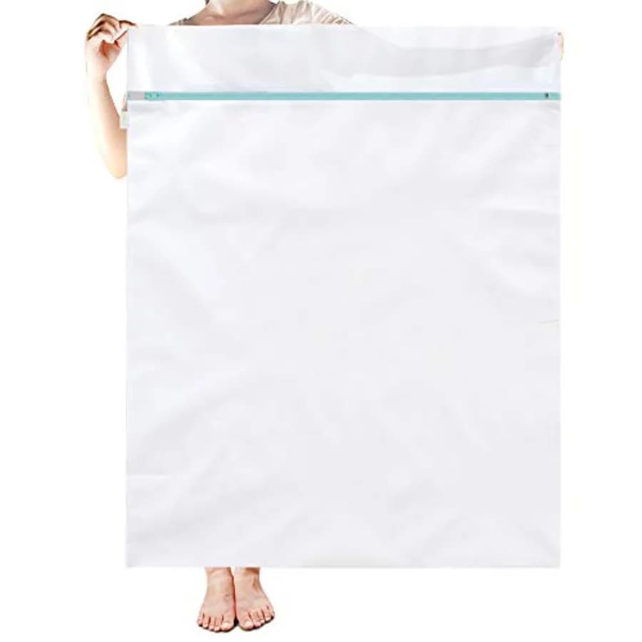 Large Mesh Washing Bag XXL Mesh Laundry Bag, Blue Lingerie Bags for Laundry Large Washer Bag for Travel Camp College Dress Bedd