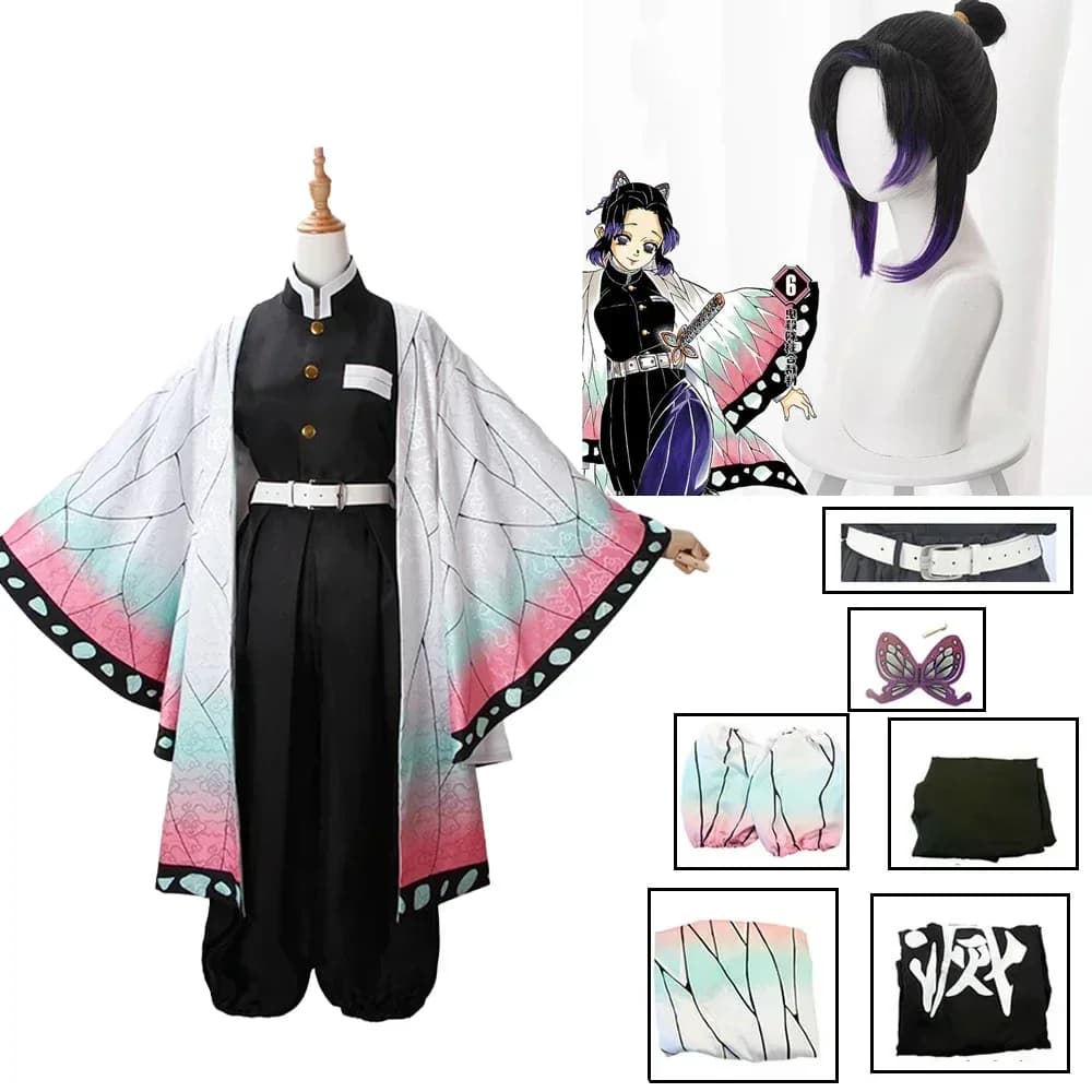 2026 AnimeKochou Shinobu Cosplay Costume Kochou Uniforms Wigs Hairs Halloween For Adult Cos Party