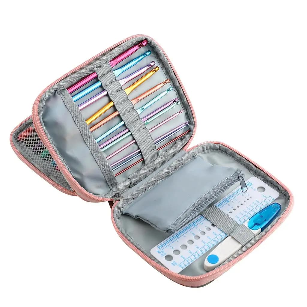 Borsa porta uncinetti e kit per maglieria, custodia vuota per accessori da cucito