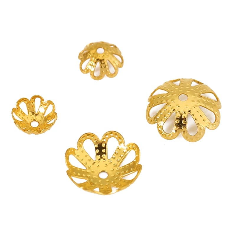30 pz. Tappi per Perline in Acciaio Inossidabile PVD Che Non Sbiadiscono, 6-10 mm, Distanziatori a Fiore per Creazione Orecchini, Collane e Componenti per Gioielli