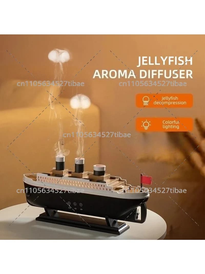 New Arrival Portable Smart Home Aroma Diffuser 250Ml Jellyfish Mist Mini Air Boat Humidifier for Home Bedroom Offices