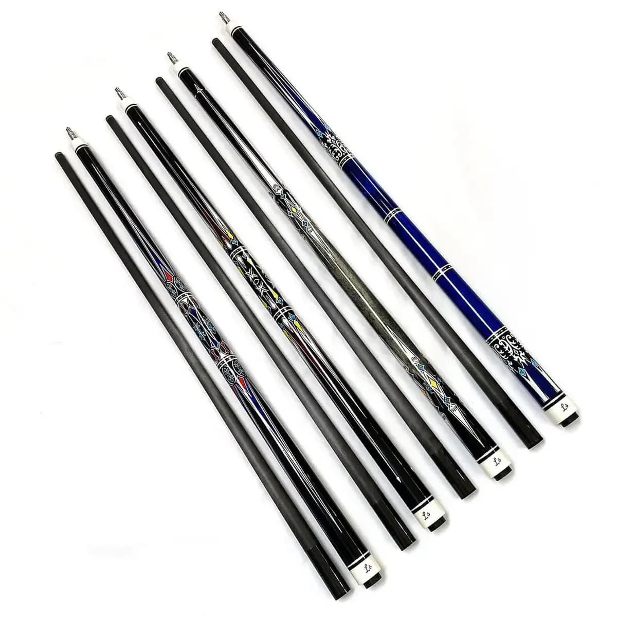Stecca da biliardo personalizzabile a prezzo economico 1/2 stecca in acero divisa OEM con disegni multipli Bastone da biliardo
