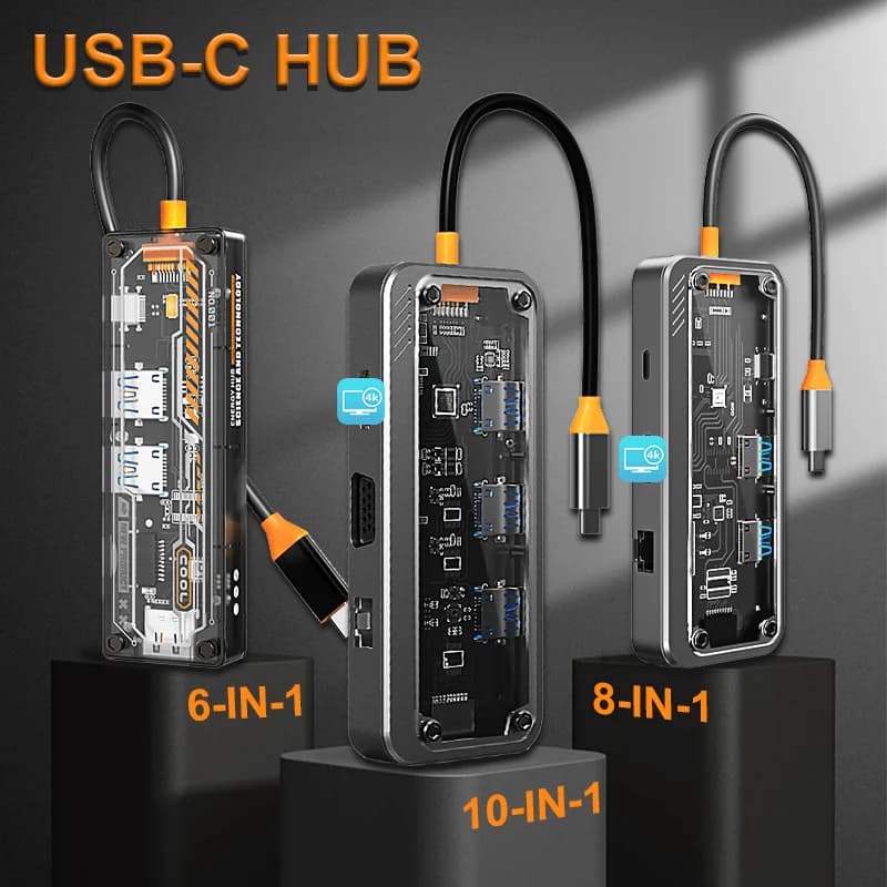 Hub USB C per MacBook Pro/Air per iPad Pro Convertitore audio/video compatibile HDMI 4K con cavo USB 3.0 PD tipo C hub USB C