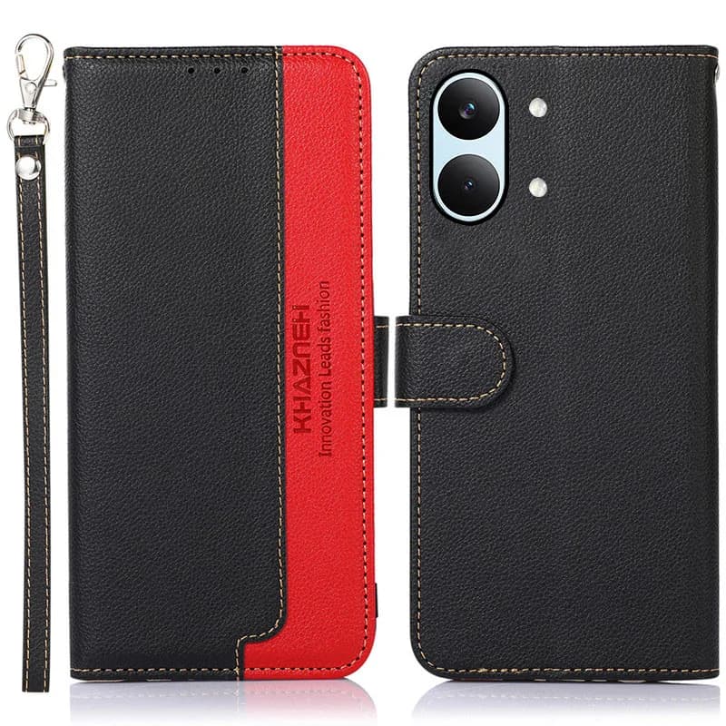 Flip Two-Color Leather Phone Case for Xiaomi Poco X4 GT X7 X5 X6 X8 Pro Max Neo RFID Fall Prevention Card Slot Wallet Cover