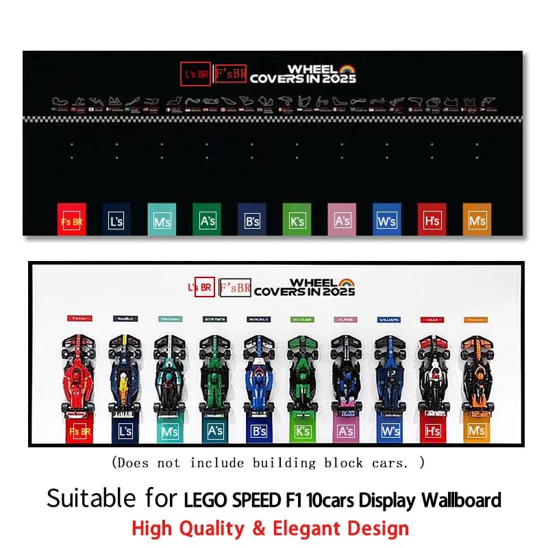 NEW Display Wallboard Suitable for lego speed champions f1 wall display mounts building block 10 cars model Display Photo Frame