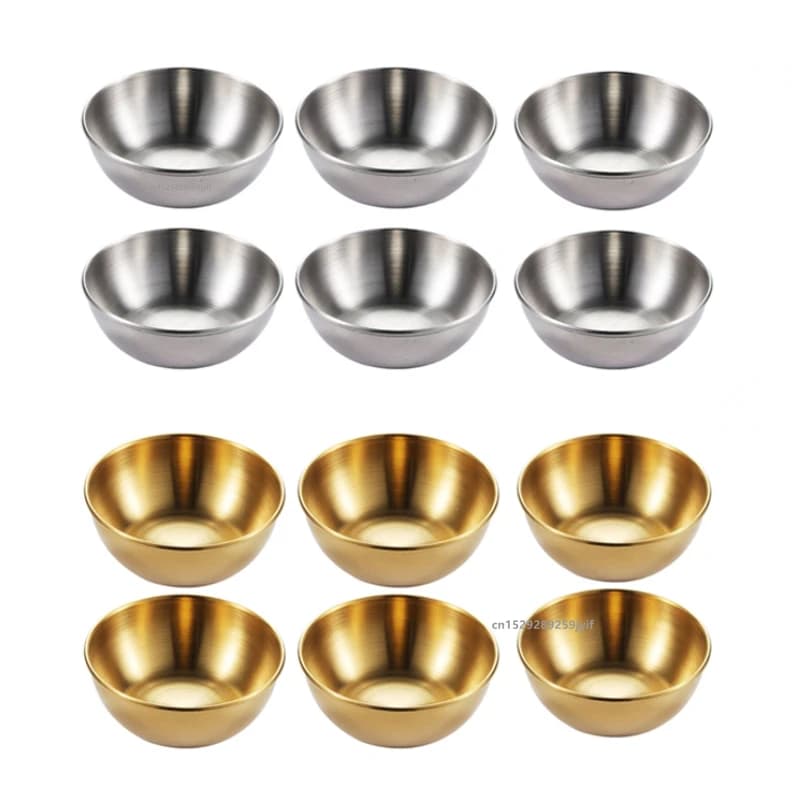 2/4/6 pezzi in acciaio inox piccoli piatti per salsa vassoio da portata per condimenti piatti per spezie set piatto per salsa di soia stoviglie speciali