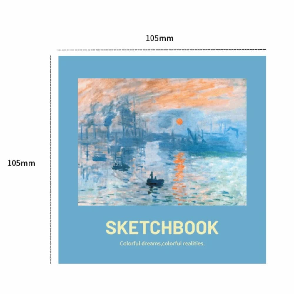 96 Sheets Mini Drawing Book Square Shape Blank Pages Sketchbook Portable Size Mini Format Sketching Book Sketching Practice