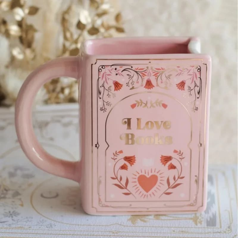 Ceramic Coffee Cup Book Shaped Mug with Handle Creative Coffee Cup Novelty Tea Hot Chocolate Unique Gift for Book Lovers Mugs