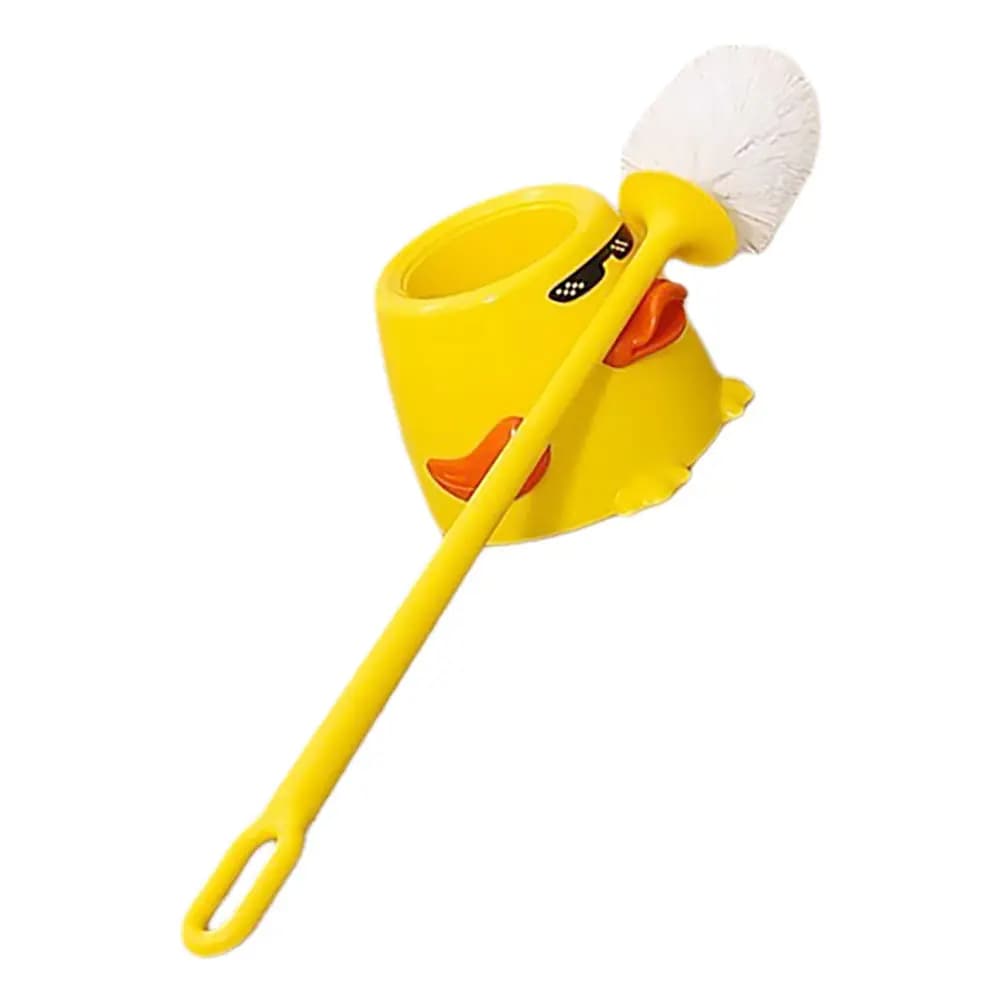 Set di Spazzole per WC a Tema Anatra con Manico Extra Lungo, Setole Morbide e Supporto per una Pulizia Profonda della Vasca, Decorazione Carina per il Bagno
