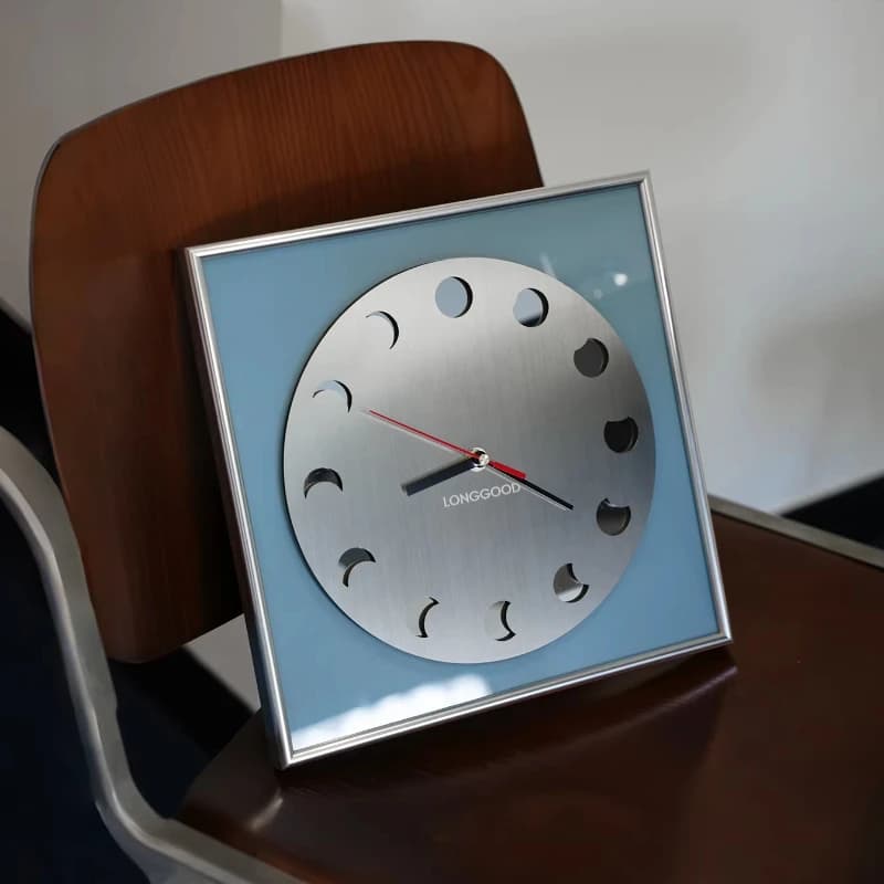 Bauhaus Modern Wall Clock Stainless Steel Silent Hanging Timepiece for Living Room Minimalist Kitchen Clocks Metal Home Decor