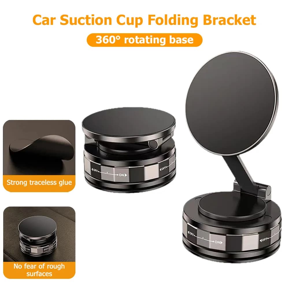 Car Suction Cup Magnetic Phone Holder 360 Rotatable Car Dashboard Mount Foldable Car Magnetic Phone Kickstand Smartphone Bracket