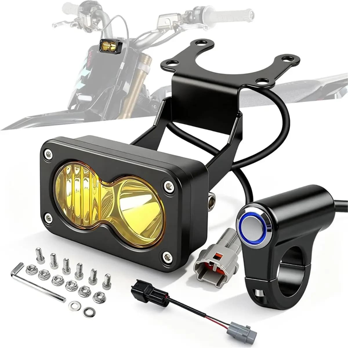 Compatible Headlight Kit with Switch and Mount Bracket for X260 Talaria Sting MX4 MX5 Motorcycle Front Headlamp