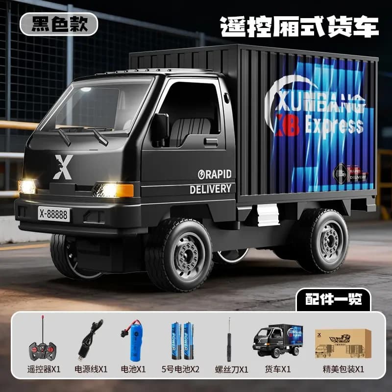 Mini Camion Elettrico Telecomandato a 4 Canali, Veicolo Giocattolo Ricaricabile con Luci LED, Telecomando Wireless, Regalo di Compleanno per Ragazzi