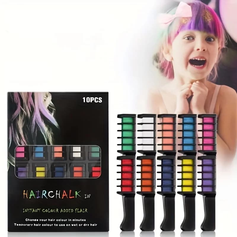 10 colori/set ABS non tossico una tantum mini colore dei capelli pettine crema colorante kit temporaneo festa cosplay salone cera per capelli