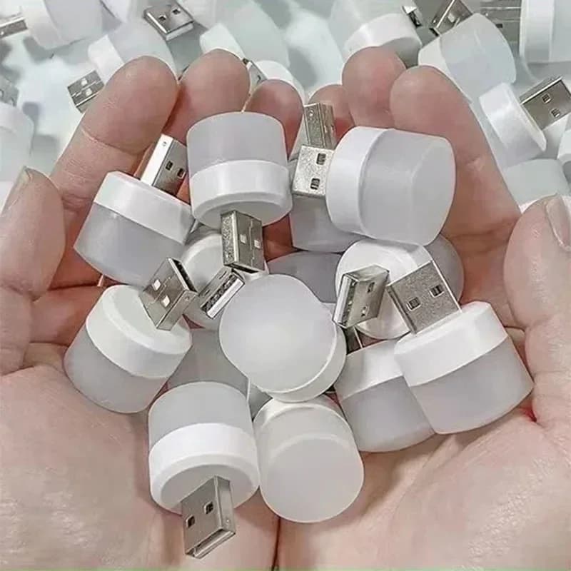 3-5 pezzi mini luce notturna USB protezione per gli occhi bianca calda luci da lettura per libri spina USB lampada da notte a LED per ricarica mobile per computer