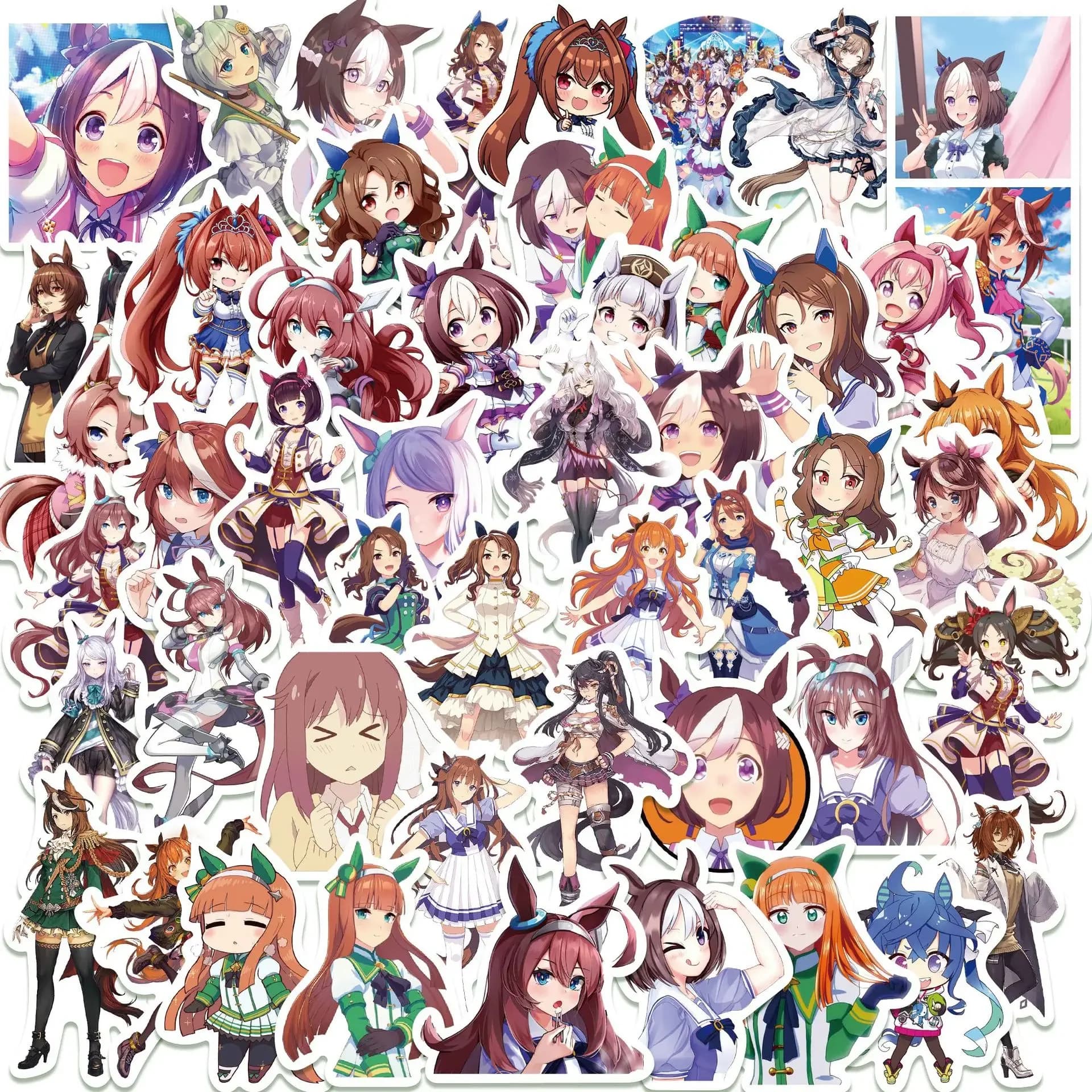 50PCS Uma Musume Pretty Derby Game Graffiti Stickers Anime Girl Cartoon Decal For Guitar Phone Guitar Cup Skateboard Toys
