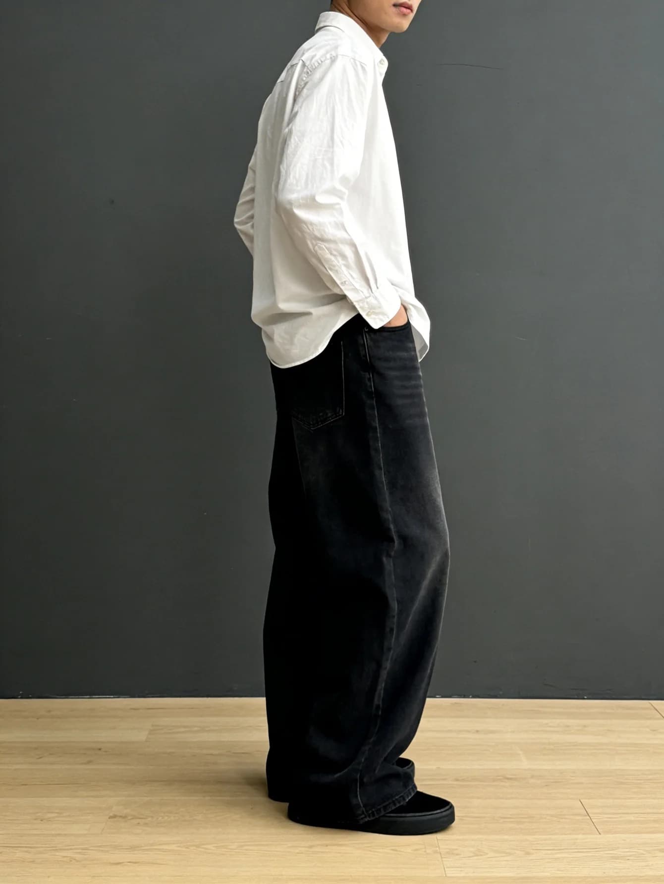 Casual Black Y2K Drip Men's Original Baggy Jeans Pant Daily Wear Denim Trousers No accessories or belts included