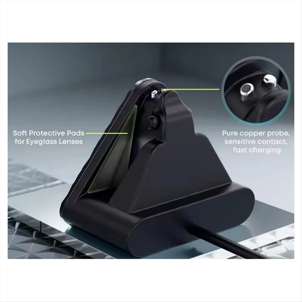 Per occhiali intelligenti Ray-Ban Meta per Wayfarer/Skyler Supporto di ricarica Dock per caricabatterie USB-C da viaggio con cavo adattatore Spina americana