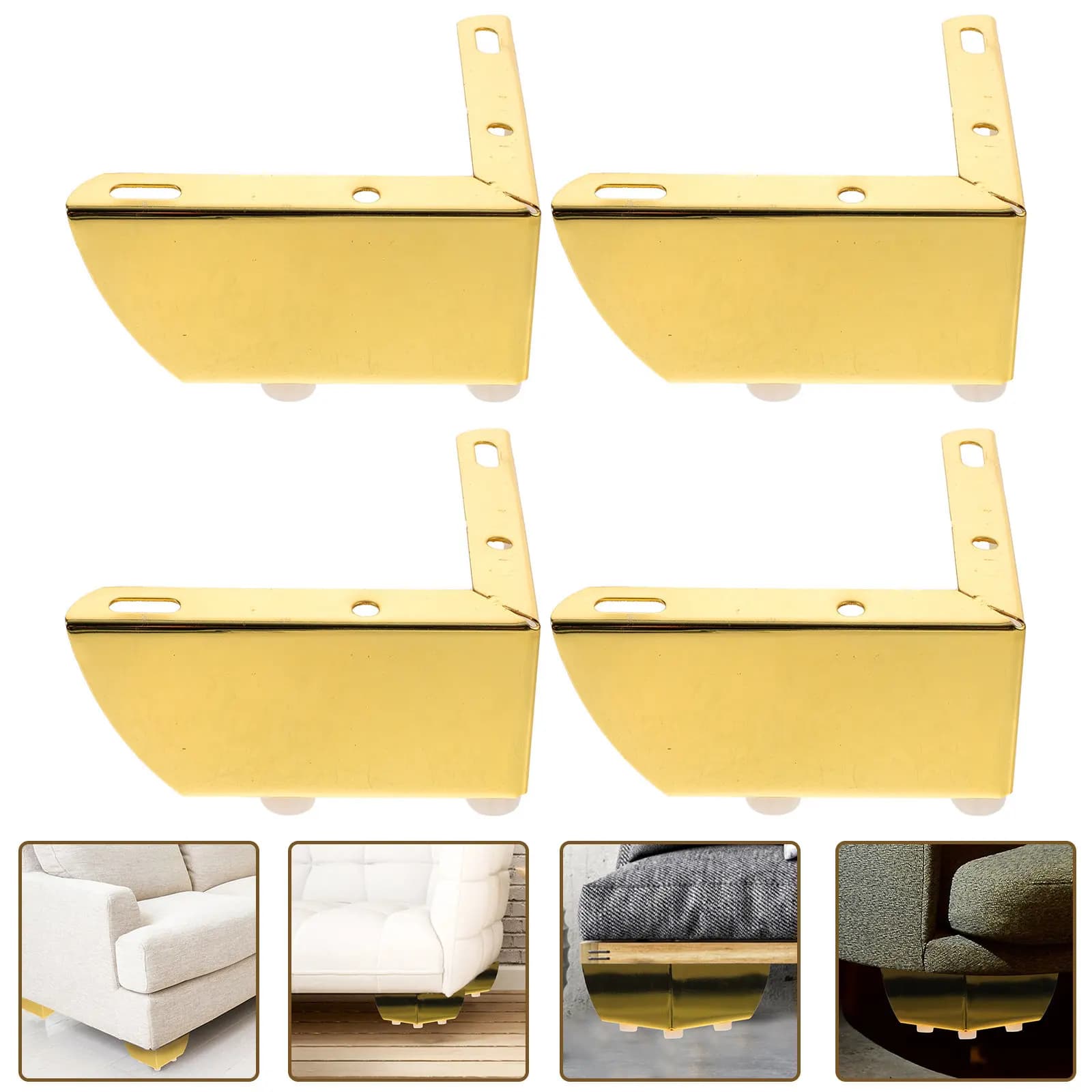 4 Pezzi Gambe per Mobili in Ferro Resistente per Divano, Cassettiera, Armadio, Mobile da Bagno, Tavolo, Sgabello, Sedia