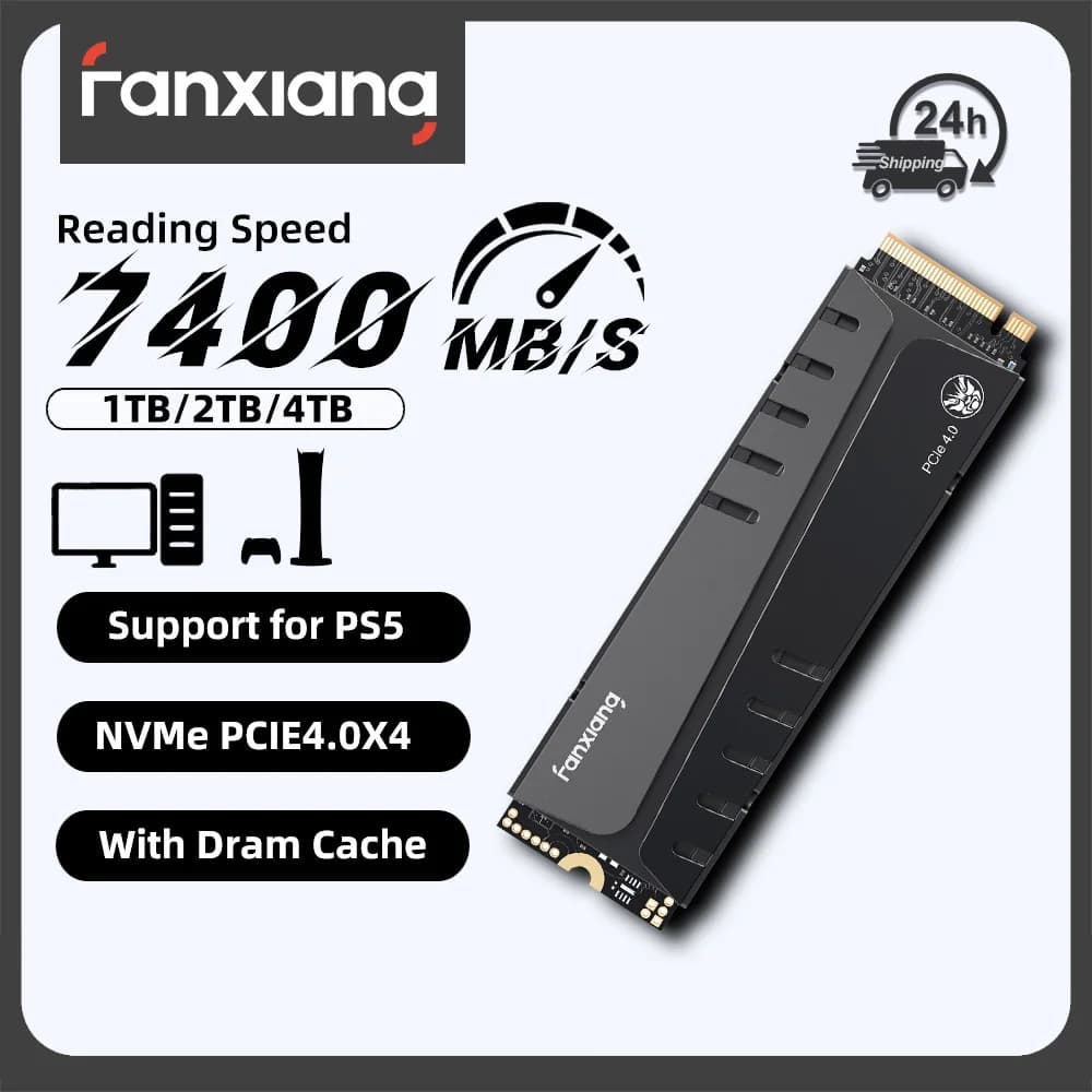 Fanxiang S770 M.2 SSD NVMe 7300MB/s 1TB 2TB 4TB PCIe4.0x4 M.2 2280 Solid State Drive for PS5 Desktop PC Hard Drive SSD
