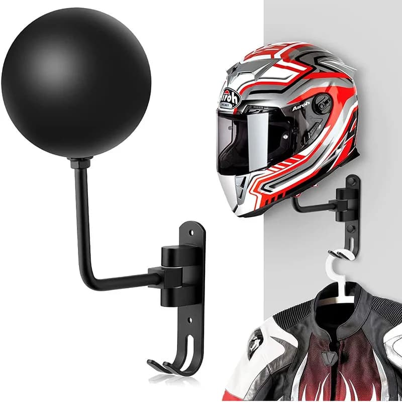Supporto per casco da moto montaggio a parete gancio per casco con rotazione di 180 ° supporto per casco gancio di stoccaggio per Rack per caschi da moto