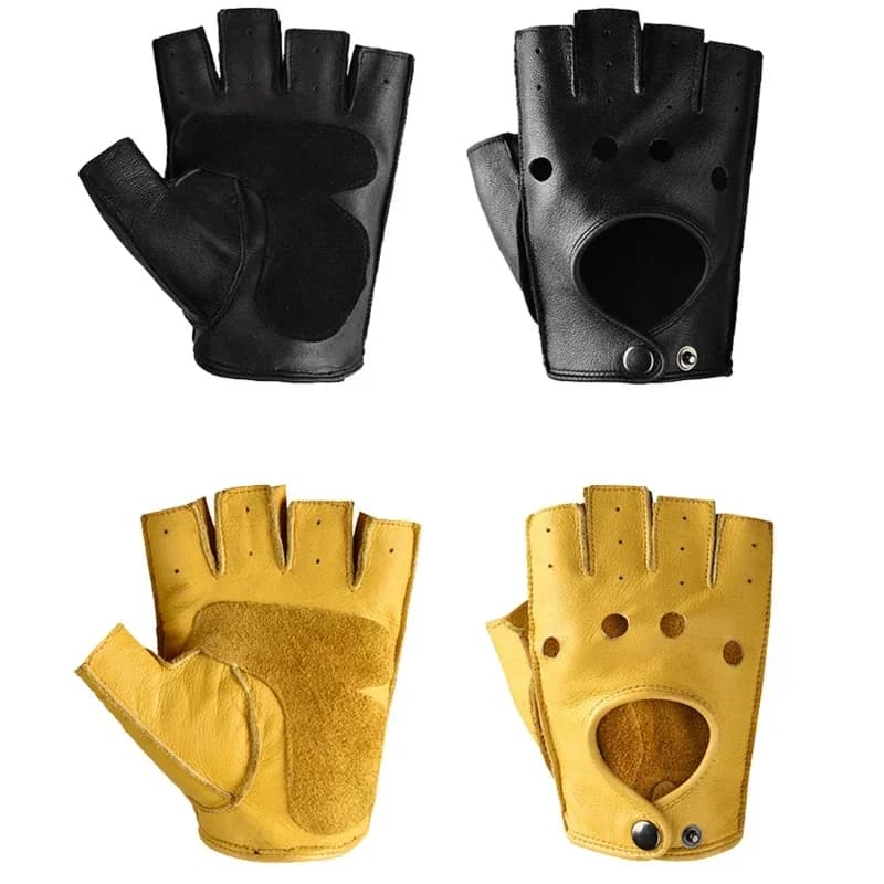 Men's Leather Gloves Pu Driving Gloves Fitness Bike Cycling Goat Skin