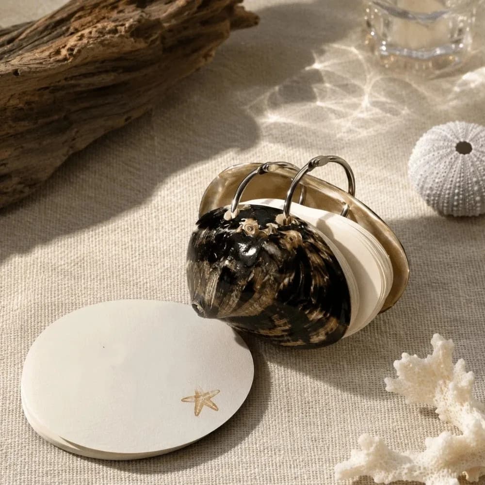 Natural Shell Abalone Shell Notebook Lightweight Smooth Pages Natural Seashell Notebook Gradient Color Mini Compact Sketchbook