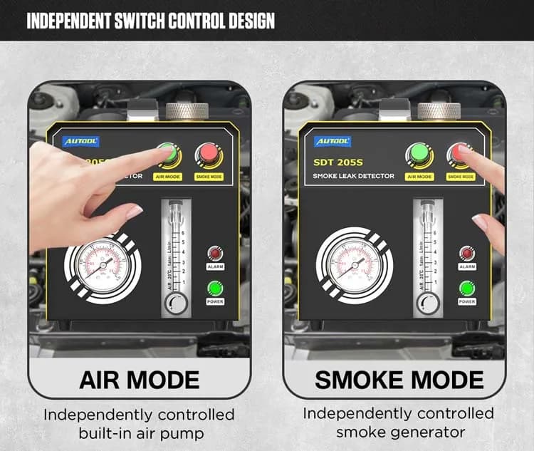 Nuovo Analizzatore di Perdite di Fumo SDT205S 2026 con Rilevatore di Perdite a Pressione d'Aria per Auto, Camion e Diagnostica EVAP