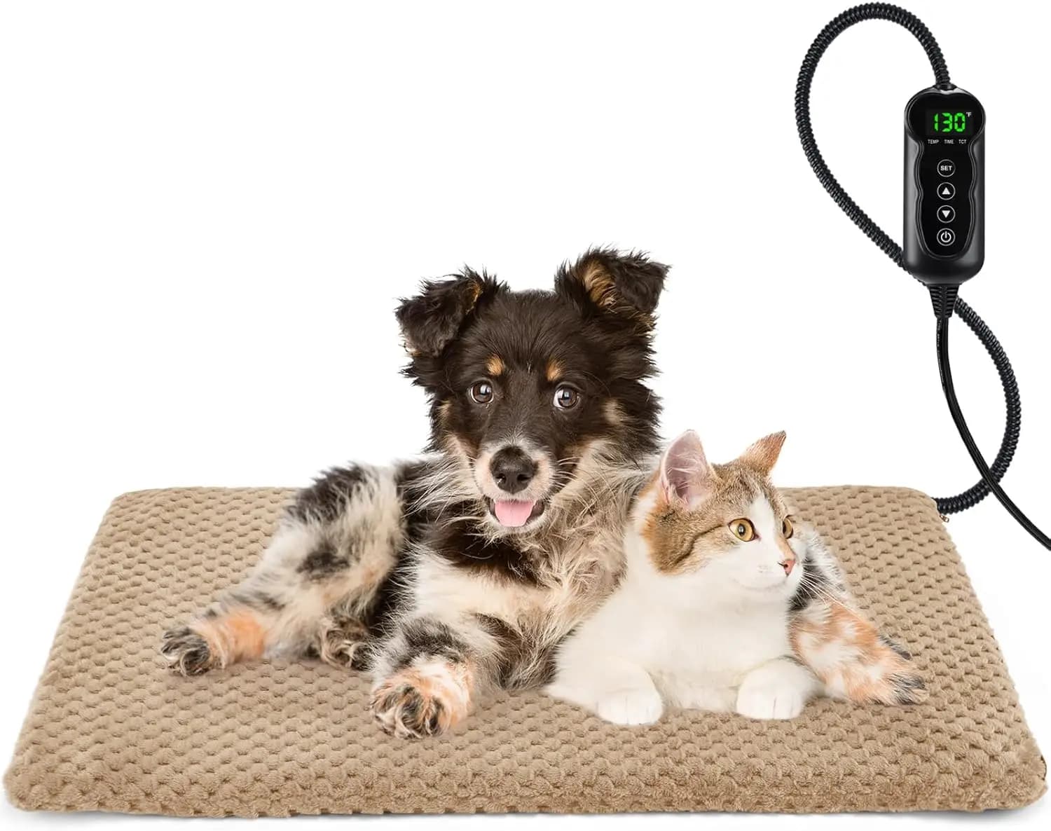 Cuccia Riscaldata Impermeabile per Animali Domestici con Temperatura Regolabile e Timer per Gatti e Cani da Interno