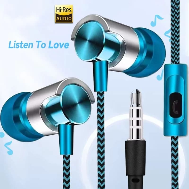 Auricolari HiFi Sport Music con cavo da 3,5 mm, isolanti dal rumore, adatti per scuola, ufficio, viaggi, uso quotidiano, auricolari per Xiaomi Realme