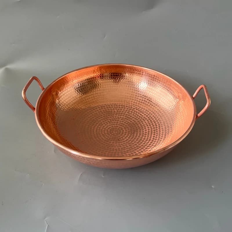 Pure Copper Customized Handmade Frying Pan Double Handled