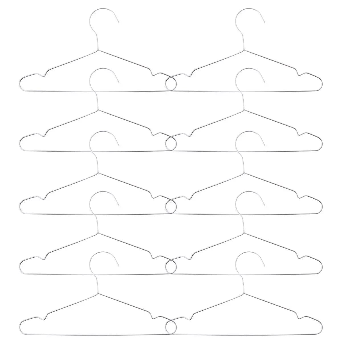 10Pcs Non-Slip Stainless Steel Clothes Hangers Metal Coat Hangers for Jackets Shirts Dresses 32cm Clothes Hanger