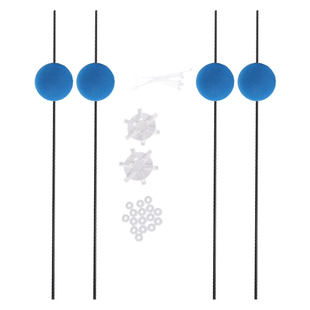 Attrezzatura di Addestramento per Elicottero RC Blu, Include Aste in Fibra di Carbonio, Palline in Spugna, Mozzo Centrale per Pratica di Atterraggio Stabile
