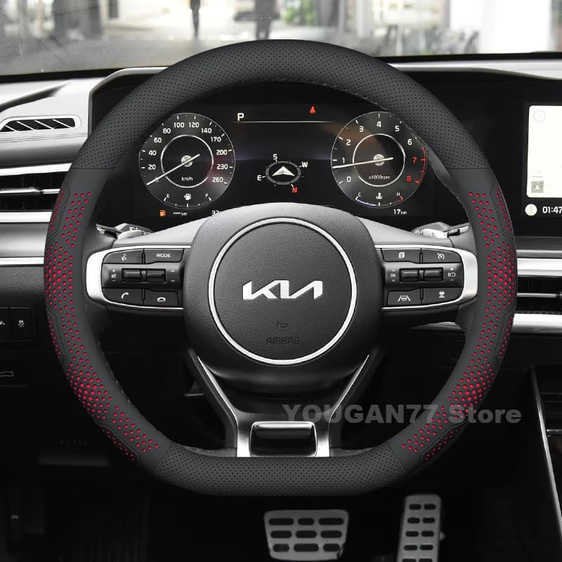 Leather cover for cars for Kia Seltos Carnival 2020-2024 2025 Automatic steering wheel Kia Seltos Accessories