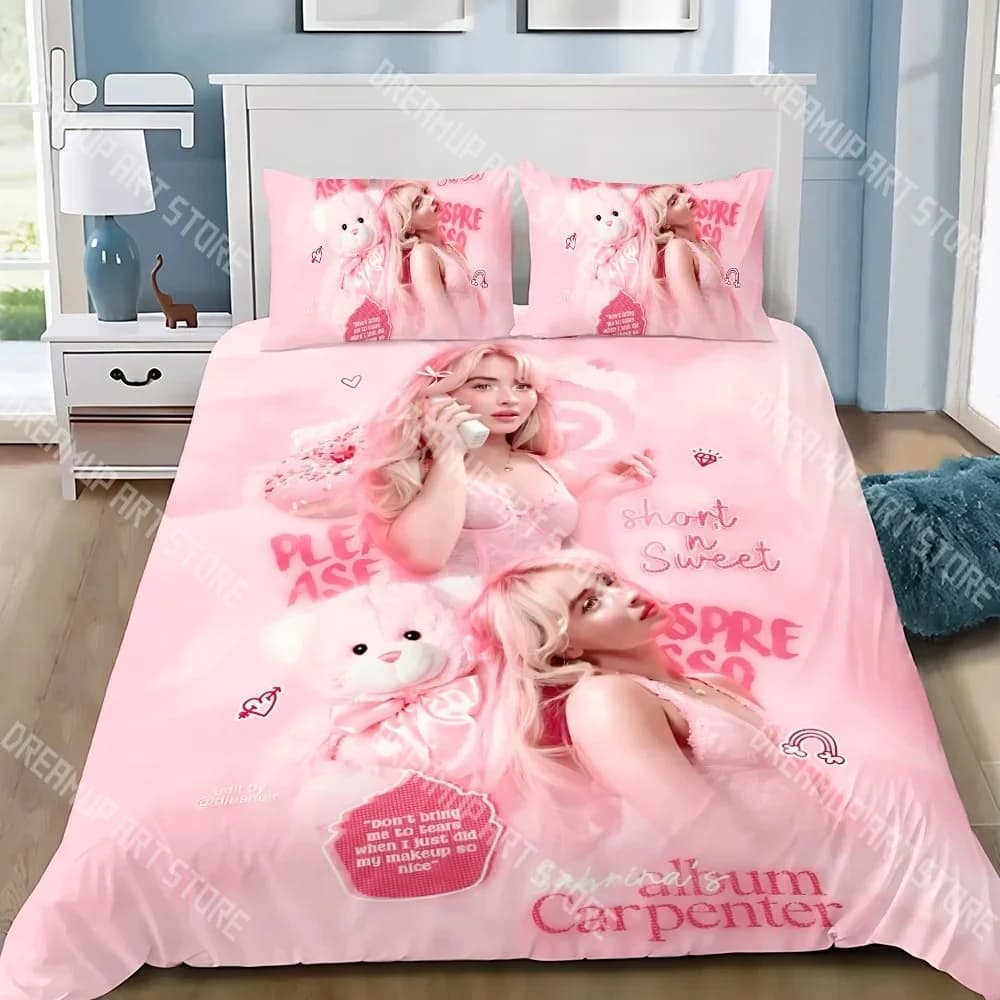 Fashion S-Sabrina Carpenter Bedding Set Single Twin Full Queen King Size Bed Set Kids Bedroom Duvetcover Sets Bed Sheet Set