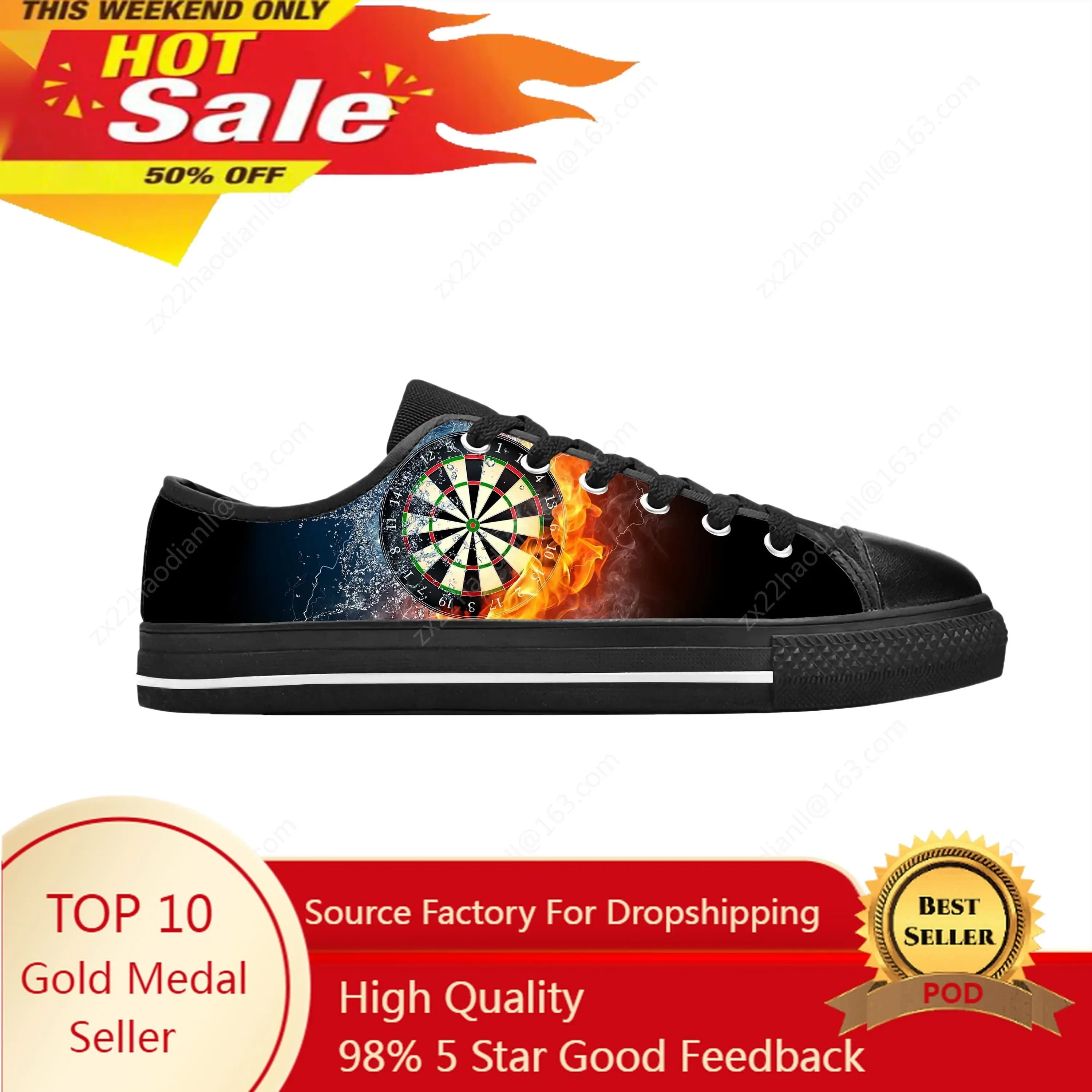 Freccette Bersaglio per freccette Bersaglio Scarpe basse Gioco Sport Scarpe casual divertenti Comode scarpe da ginnastica traspiranti con stampa 3D Uomo Donna