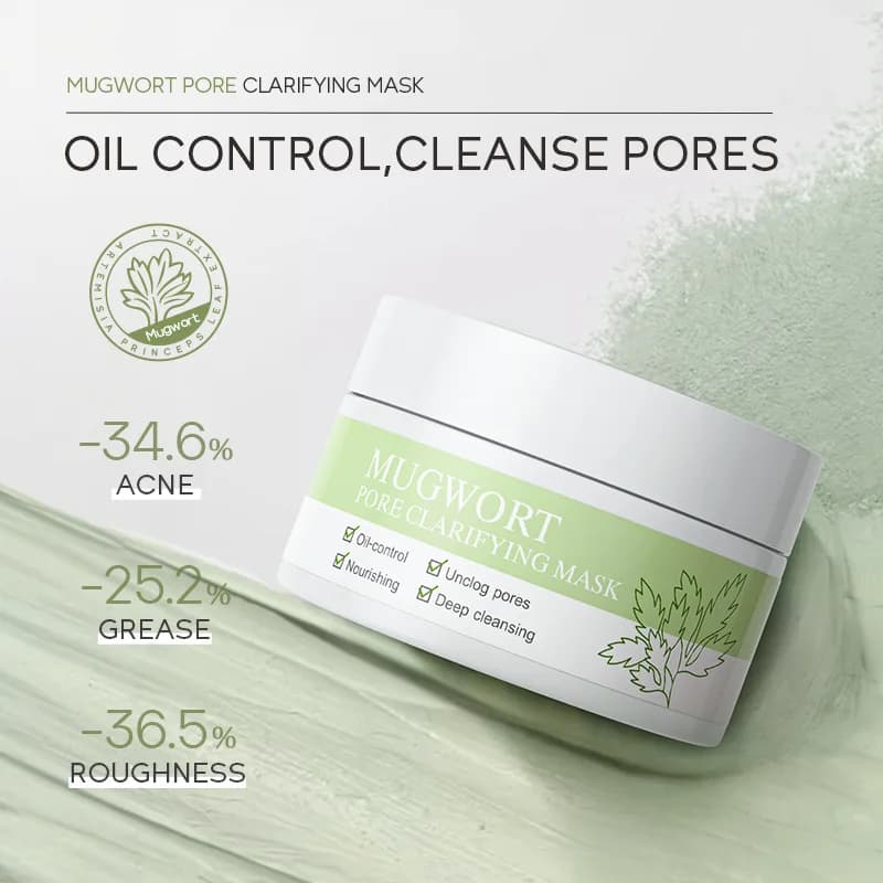 LAIKOU Pure Collagen and Artemisia Mask, Hydrating Face Mask, Deep Cleansing, Sebum Control, Face Skin Care Mask