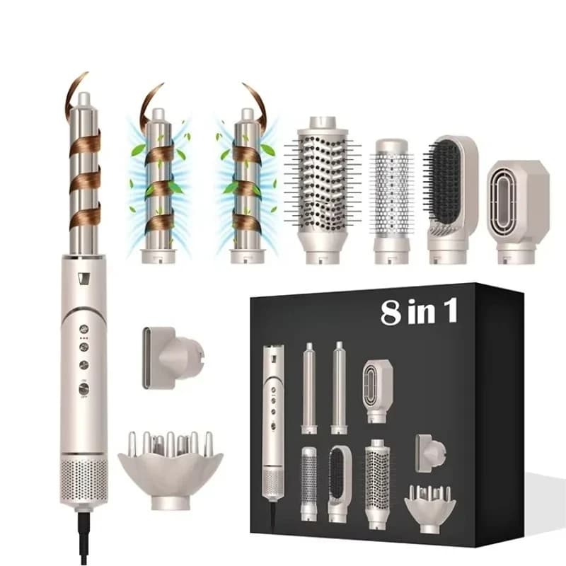 Professional set for plate and folding hairdresser in one step multi styler 8 in 1