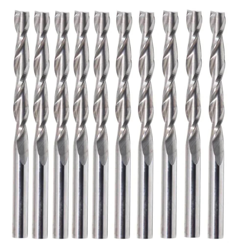 ‌ Punte per router CNC a spirale a doppio flauto da 3,175x42 mm - Utensili da taglio per legno e acrilico da 10 pezzi ‌