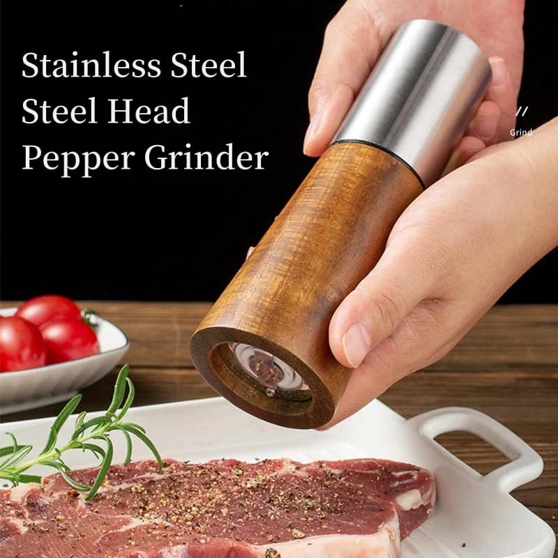 Set macina sale e pepe manuale Funzionamento con una sola mano Macina spezie con testa in acciaio inossidabile con macinapepe automatico leggero