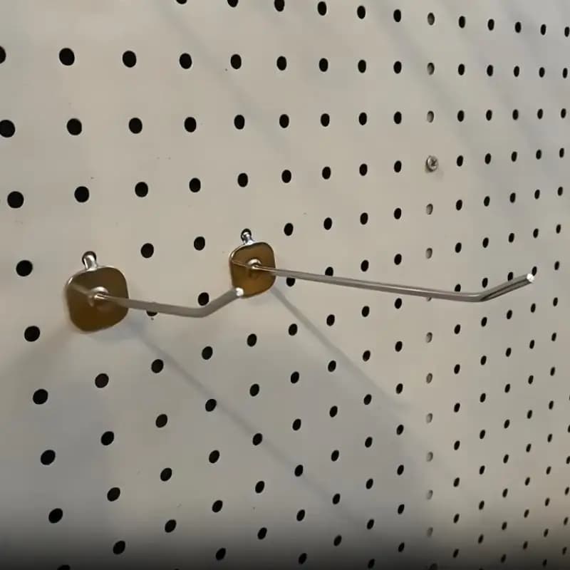 [THG] 10 Pezzi Ganci per Pannello Forato, Ganci per Garage e Officina, Organizzazione e Esposizione, Ganci in Ferro da 3,3mm per Appendere Utensili