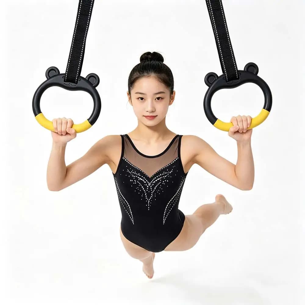 With Straps Gymnastic Rings Durable Non-Slip Pull Up Bar Comfortable Arm Strength Fitness Exercise Ring Gymnastics Equipment
