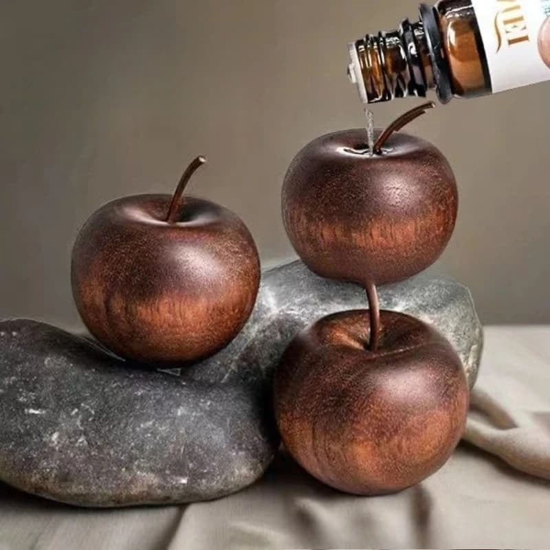 Solid Wood Apple Aroma Diffuser Creative Wooden Fragrance Ornament Natural Indoor Aromatherapy Decor Peace Themed for Indoor Use