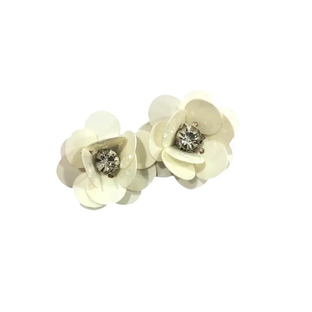 Fiori di paillettes di cristallo cuciti a mano su toppe per scarpe, borse, accessori per indumenti, creazione artigianale